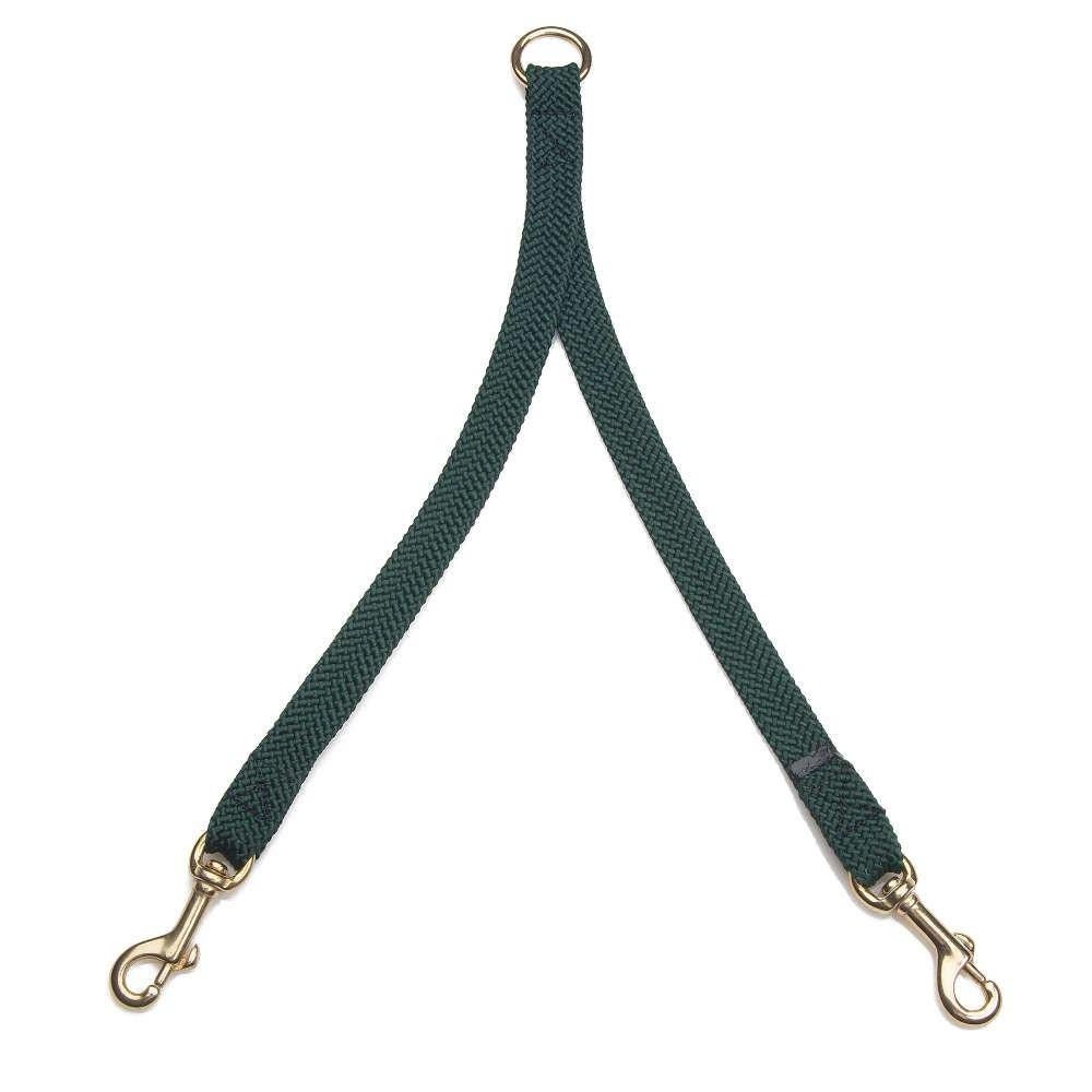 Braided Coupler for 2 Dogs Green 1” large breed